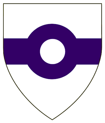 Argent, a fess nowy azure charged with a plate.