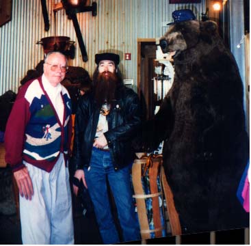 My Dad, me and the bear at AK Wild Berry Co.  (Mom's taking the pic)