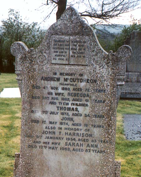 McCutcheon Gravestone - My Great Great Grandmother's Parents buriel site