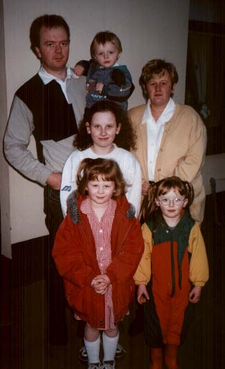 Jack and Anna Wilson's son Ian, His wife Geraldin, her daughter Janice White, their 3 kids Simone (5), Rachel (4), and Matthew (3)