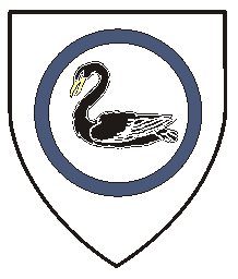 Argent, a swan naiant sable within an annulet azure. 