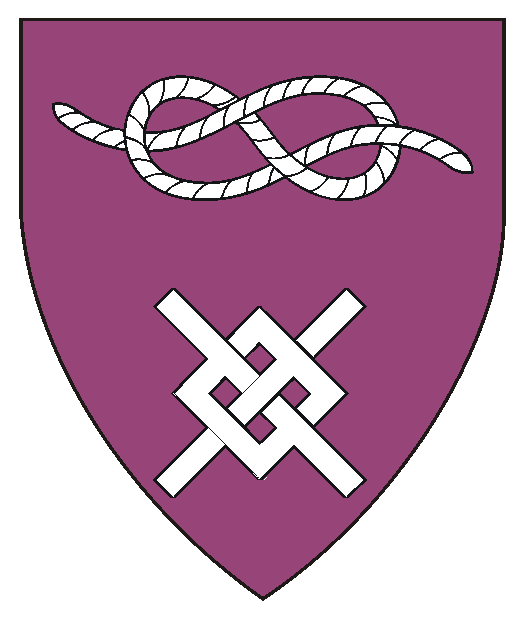 Purpure, in pale a Savoy knot and a fret couped argent.