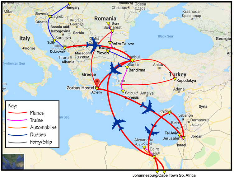 Map of our Flights