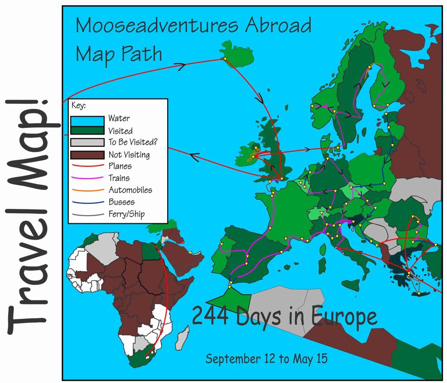 Map of our Europe Travels