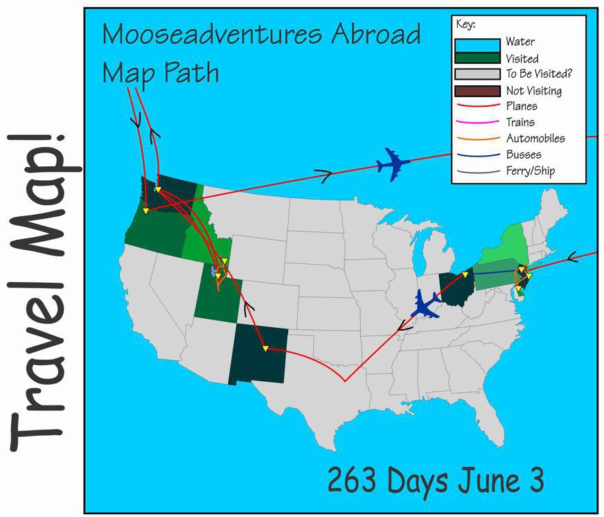 Map of our USATravels