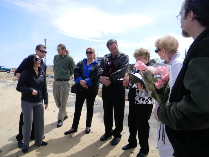 Fred Goertz' memorial service at the beach.