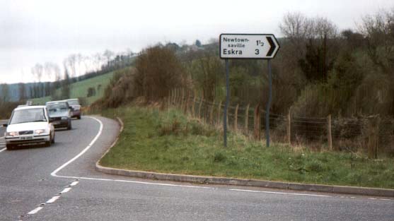 the turnoff from the highway on the way in to meet family