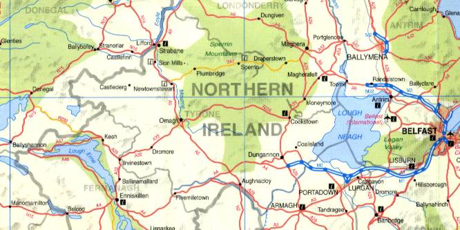 Map of Northen Ireland